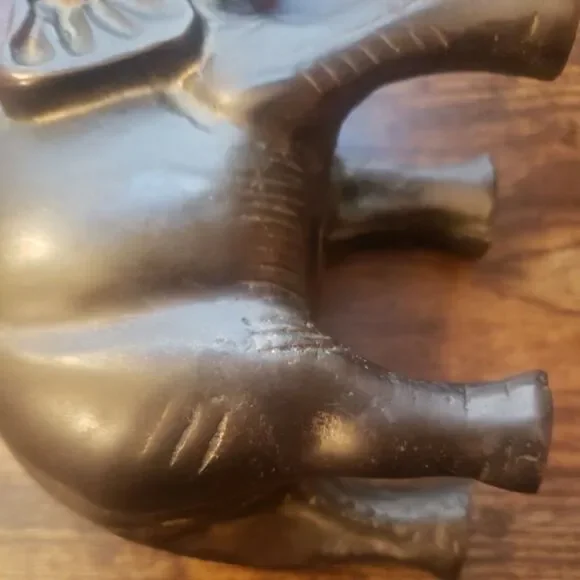 Vintage Brass Elephant Trunk Up Good Luck Heavy 4" Tall Paperweight Décor Safari